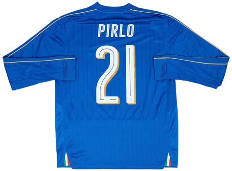 2016 17 Italy Home L S Shirt Pirlo 21 8 10 L