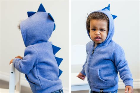 Sapphire Dino Hoodie Childrens Dinosaur Spike Hoodie Etsy