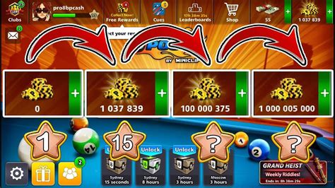 8 Ball Pool Road To 1 Billion Coins Free Of 0 To 1M Coins YouTube