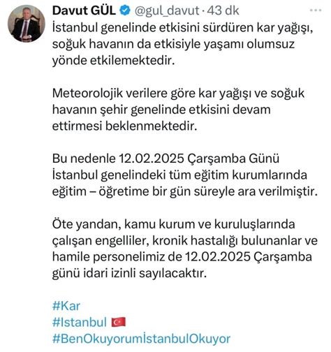 Eğitim öğretime 1 gün ara verildi Hüseyin Avni Sipahi Ticaret