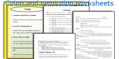 English teaching worksheets: Colon and semicolon