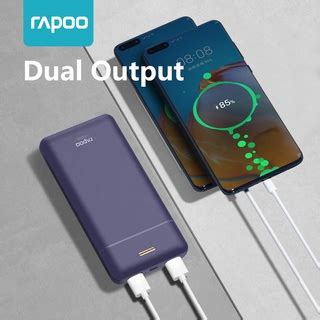 Rapoo S1005 10000mAh Powerbank Li Polymer Dual Output Fast Charge Slim