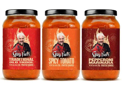 Guy Fieri Pasta Sauce Old Skool Traditional Suace Spicy Tomato Sauce Pepperoni