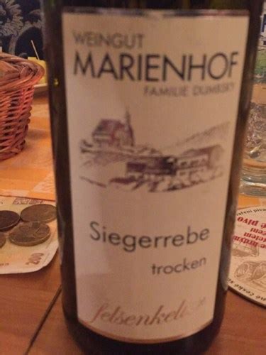 Weingut Marienhof Siegerrebe Trocken Vivino US