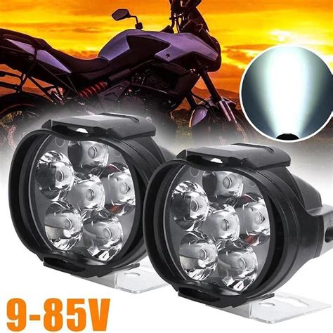 Buy 2pcs Motorcycles Headlight Switch 6500k White 6 Led Working Spot Light Super Bright