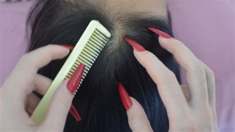 Asmr Scalp Check With Comb Relaxing Hair Play Hair Parting On Real