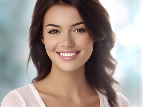 Premium AI Image Dental Care Beautiful Wide Smile Of Healthy Woman