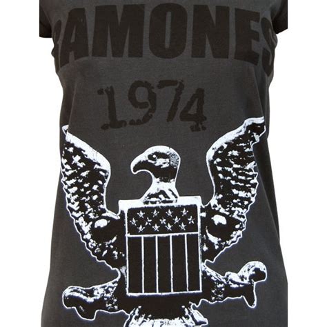 Amplified Ladies Ramones 1974 T Shirt Charcoal Amplified From Jukupop Uk