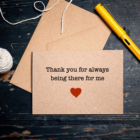 Thank You For Always Being There For Me Gratitude Card Etsy