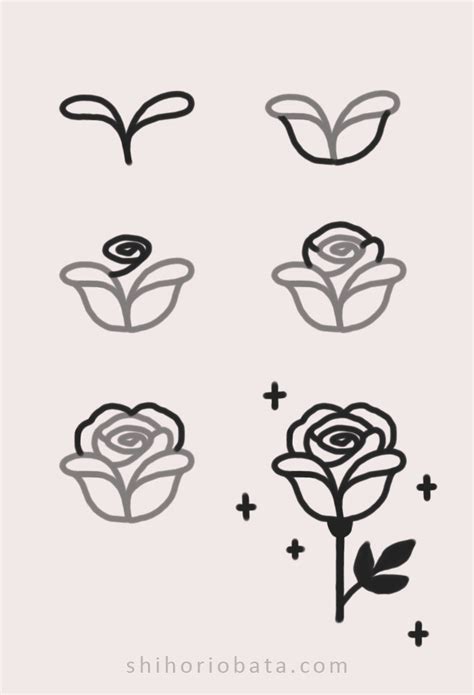 15 Easy Rose Drawing Ideas Cute Doodles Drawings Easy Doodles