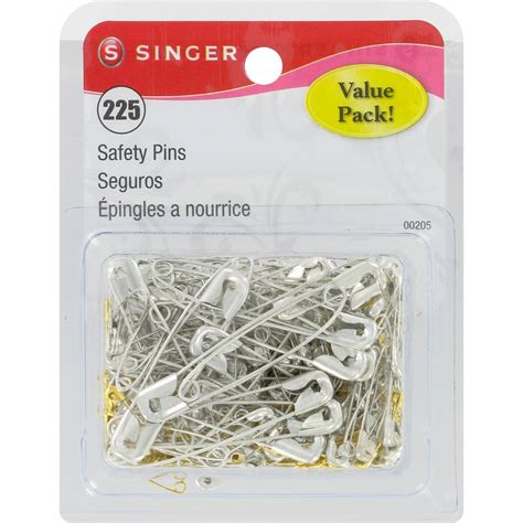 Singer Assorted Safety Pins In A Resealable Container 225 Count