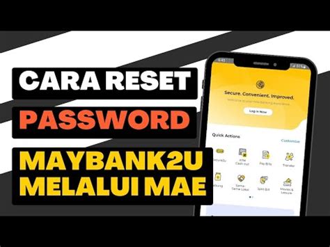 Cara Reset Password Maybank U Melalui Aplikasi Mae Youtube