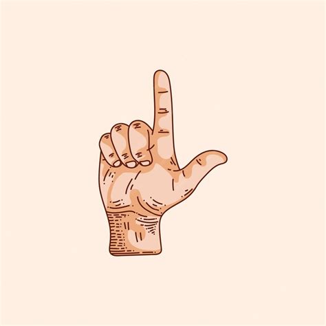 Premium Vector | L letter logo in a deafmute hand gesture alphabet Hand drawn vector ...