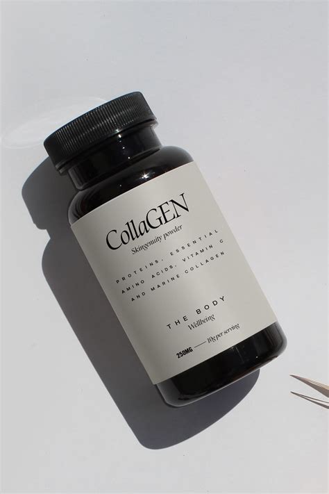 Natural Collagen Powder Packaging Luxury Skincare Bottle Design