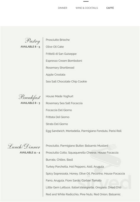 Lilia menu in Brooklyn, New York, USA