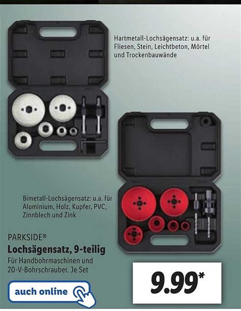 Parkside Lochsägensatz 9 teilig Angebot bei Lidl 1Prospekte de