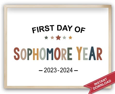 First Day Of Sophomore Year Printable 10th Grade Sign Back Etsy