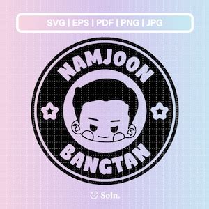 Bts Rm Svg Eps Pdf Png Bts Member Decal Vector Files For Cricut And