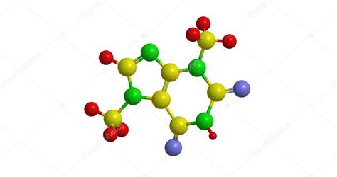 Estructura molecular de la teobromina representación 3D 2023