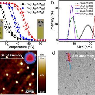 Thermo Responsive And Self Assembly Properties A Plots Of The