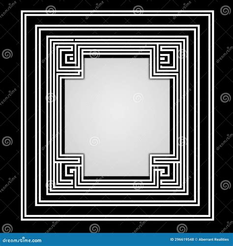 A Black and White Square Frame with a White Border Stock Illustration - Illustration of decor ...