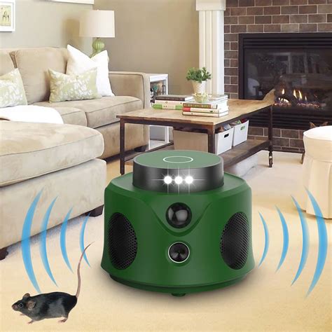 Indoor Ultrasonic Pest Repeller 360 With 9 Strobe Lights And Pir Effectively Repels Mice Squirrels