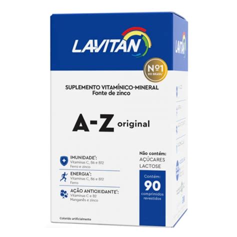 Lavitan Vitaminas A Z Original 90 comprimidos 90 Dias Rei da Cápsula