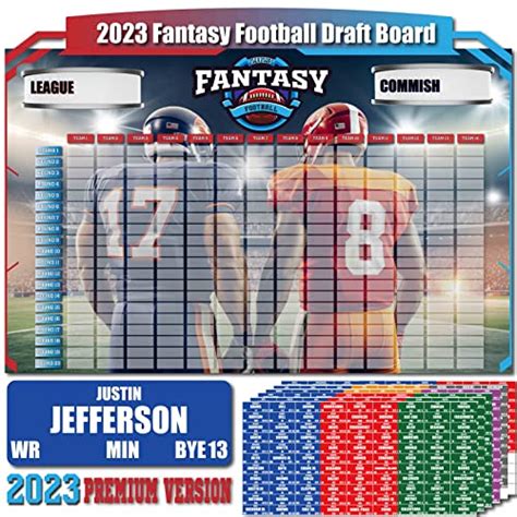 Fantasy Football Draft Board Kit Large Set With Player