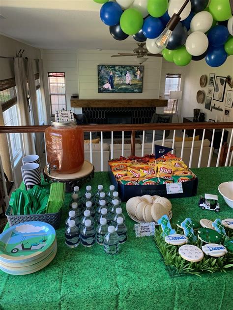 A Hole In One First Birthday Party Golf Party Decorations First Birthdays Golf Birthday Party