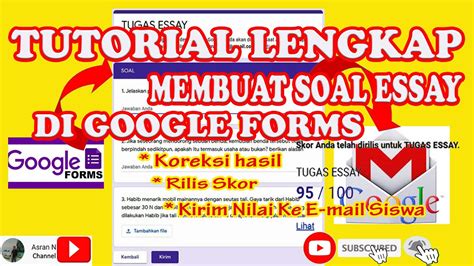 Membuat Soal Essay Di Google Form Google Forms Tutorial Youtube