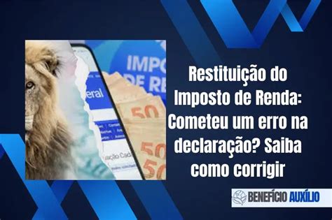 Restituição do Imposto de Renda Cometeu um erro na declaração Saiba