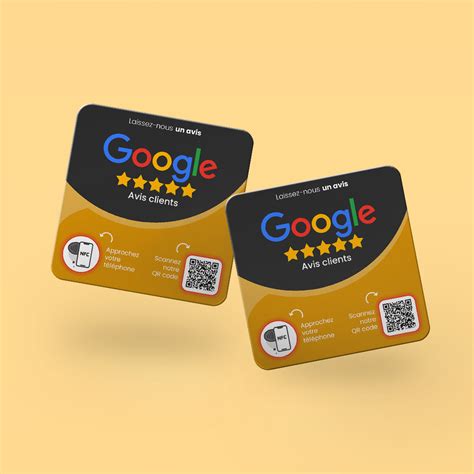 Plaque Avis clients Google connectée avec puce NFC pour mur comptoir