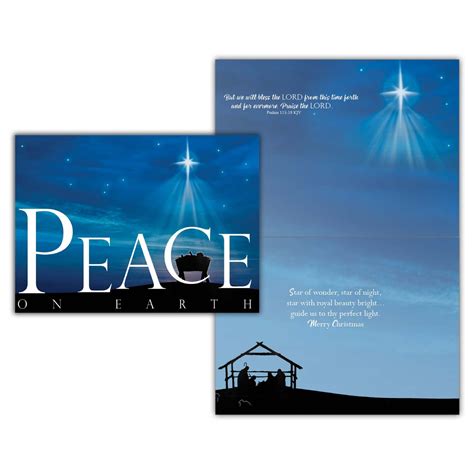 Boxed Christmas Cards Peace On Earth Nativity KJV 12 Cards And