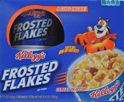 Kelloggs Frosted Flakes Cereal In A Cup 2 1 Oz 4 Count