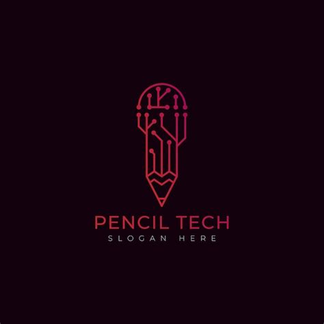 Premium Vector Pencil Tech Logo Education Digital Logo