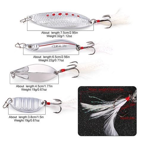 Buy Spoon Fishing Lures Mix Size Pxs Full Metal Spoon Vib Fishing