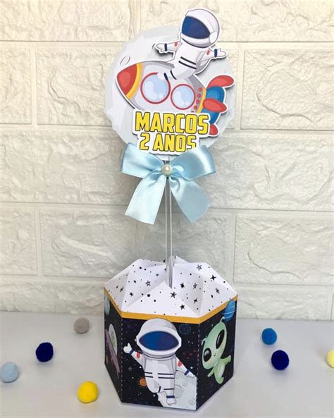 Festa Lembrancinha Personalizada Centro De Mesa Astronauta Elo