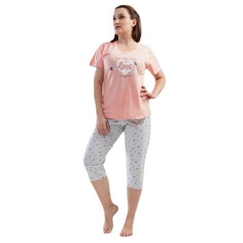 Pijama Talla Grande Pirata Manga Corta Mujer Sunshine Flor Rosa