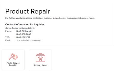 Canon Support Online Repair Request - Canon Community