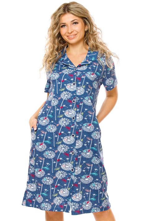 Женский халат 6650406 синий купить оптом в HappyWear.ru