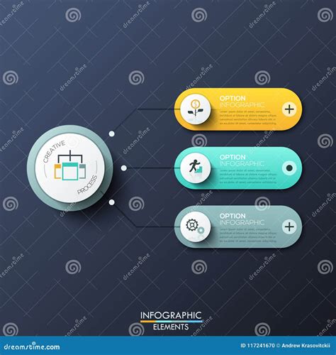 La Plantilla Infographic Moderna Del Diseño Con 3 Redondeó Rectángulos