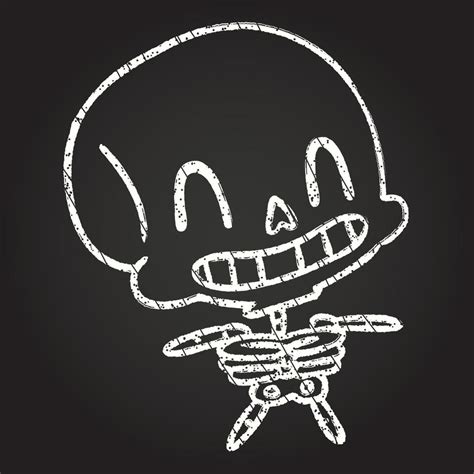 Happy Skeleton Chalk Drawing 13112658 Vector Art At Vecteezy