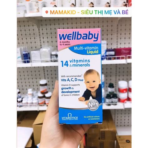 Vitamin Tổng Hợp Wellbaby Multivitamin Liquid 150ml Của Anh Cho Bé Từ 6