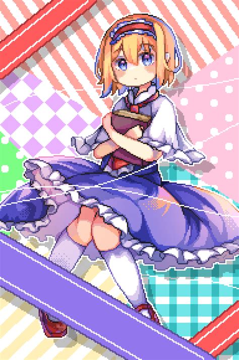 Safebooru 1girl Absurdres Alice Margatroid Blonde Hair Blue Dress Blue Eyes Book Capelet