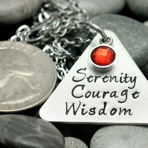 Serenity Prayer Necklace Sobriety Jewelry Personalized Etsy