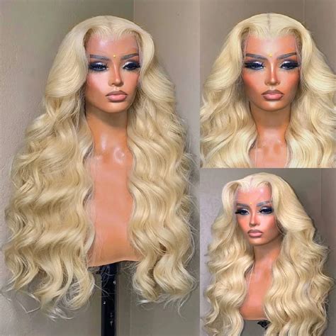 Transparent X Body Wave Honey Blonde Lace Frontal Human Hair Wigs Brazilian Glueless Wigs