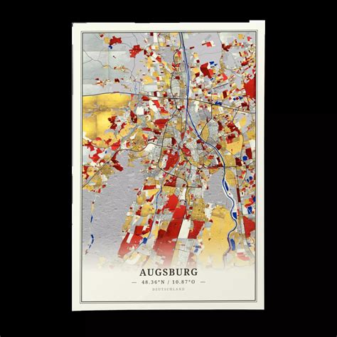 Poster Augsburg Im Stil Mondrian UrbanMapDesign