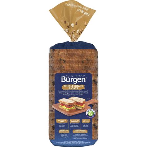 Burgen Wholegrain And Oats Low Gi Sliced Bread Loaf 700g Woolworths