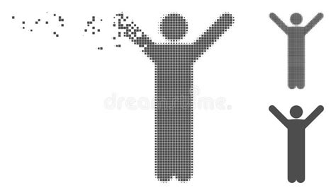 Icono Feliz De Semitono Destructed Del Hombre Del Pixel Ilustraci N Del