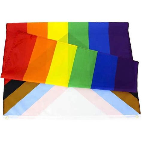 Rainbow Progress Pride Flag Large Rainbow Gay Pride Flags Banner Outdoor Yard Decorations